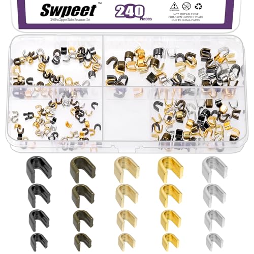 Swpeet 240pcs 4 Größen #3#5#8#10 Mehrfarbige Reißverschluss Schiebehalter Sortiment Kit, U-Form Top Stopper Top Stop U-Clip Ersatz Reißverschluss Schiebehalter Zubehör für Kleidung Handtaschen Swpeet 240pcs 4 Größen #3#5#8#10 Mehrfarbige Reißverschluss Schiebehalter Sortiment Kit, U-Form Top Stopper Top Stop U-Clip Ersatz Reißverschluss Schiebehalter Zubehör für Kleidung Handtaschen von Swpeet