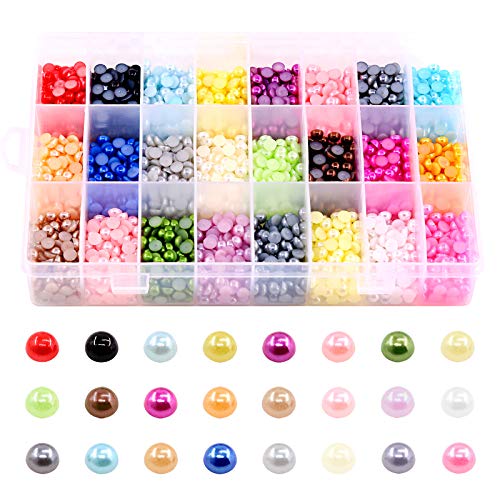 Swpeet 2880 Stück 6 mm 24 Farben flache Rückseite Perlen Cabochon Imitationsperlen Sortiment Kit Regenbogen Farbe künstliche Perlen flache Rückseite Kunststoff Swpeet 2880 Stück 6 mm 24 Farben flache Rückseite Perlen Cabochon Imitationsperlen Sortiment Kit Regenbogen Farbe künstliche Perlen flache Rückseite Kunststoff von Swpeet