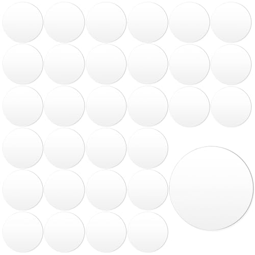 Swpeet 30pcs 4 Zoll Dicke 1mm Klare Acryl Kreis Blatt Kit, Runde Transparente Scheibe Ornament Blank Blätter für Kunstprojekt Malerei DIY Handwerk Swpeet 30pcs 4 Zoll Dicke 1mm Klare Acryl Kreis Blatt Kit, Runde Transparente Scheibe Ornament Blank Blätter für Kunstprojekt Malerei DIY Handwerk von Swpeet
