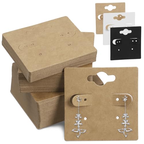 Swpeet 400-teiliges Ohrring-Hängekarten-Set, inklusive 100 Stück 5,1 x 5,1 cm quadratischen, dicken Kraftpapier-Ohrring-Display-Karten mit 6 vorgeschnittenen Löchern, 200 Silikon-Ohrring-Verschlüssen Swpeet 400-teiliges Ohrring-Hängekarten-Set, inklusive 100 Stück 5,1 x 5,1 cm quadratischen, dicken Kraftpapier-Ohrring-Display-Karten mit 6 vorgeschnittenen Löchern, 200 Silikon-Ohrring-Verschlüssen von Swpeet