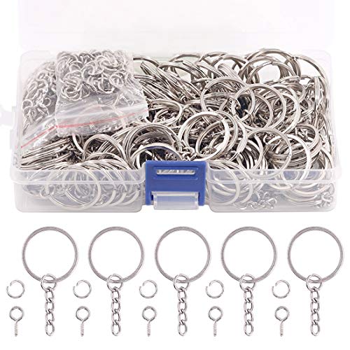 Swpeet 450 Stück 45 Zoll 20 mm Silber flach Schlüsselanhänger Ringe Kit inklusive 150 Stück Split Schlüsselanhänger Ringe mit Kette und 150 Stück Biegeringe mit 150 Stück Schraube Auge Pins Swpeet 450 Stück 45 Zoll 20 mm Silber flach Schlüsselanhänger Ringe Kit inklusive 150 Stück Split Schlüsselanhänger Ringe mit Kette und 150 Stück Biegeringe mit 150 Stück Schraube Auge Pins von Swpeet