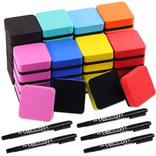 Swpeet 45Pcs Magnetische Whiteboard Radiergummi Set Dry-Erase Whiteboard Radiergummi, Magnetische Whiteboard Dry Radiergummi Tafel Reiniger Wischer Ideal für Lehrer, Studenten, Schule Swpeet 45Pcs Magnetische Whiteboard Radiergummi Set Dry-Erase Whiteboard Radiergummi, Magnetische Whiteboard Dry Radiergummi Tafel Reiniger Wischer Ideal für Lehrer, Studenten, Schule von Swpeet