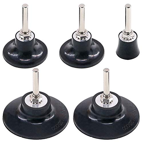 Swpeet 5 Stück Scheiben-Pad-Halter-Kit, Universal-Schnellroll- und Verriegelungs-Schnellwechsel-Adapter Ersatz 2,5 cm, 5,1 cm und 7,6 cm Scheiben-Badhalter mit 6,3 mm Schaft zum Polieren von runden von Swpeet