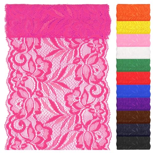 Swpeet 5 Yard by 6" Breite Rose Red Lace Stoff Stretch Elastic, Trim Lace Band, elastische Nähen Trim Band für Kleidungsstück, Stirnbänder, Hochzeit Bouquet Herstellung DIY Handwerk Swpeet 5 Yard by 6" Breite Rose Red Lace Stoff Stretch Elastic, Trim Lace Band, elastische Nähen Trim Band für Kleidungsstück, Stirnbänder, Hochzeit Bouquet Herstellung DIY Handwerk von Swpeet