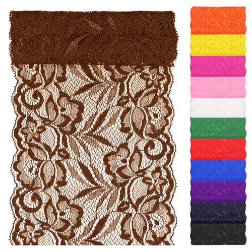 Swpeet 5 Yard by 6" Breite braune Spitze Stoff Stretch Elastic, Trim Spitze Band, elastische Nähen Trim Band für Kleidungsstück, Stirnbänder, Hochzeit Bouquet Herstellung DIY Handwerk Swpeet 5 Yard by 6" Breite braune Spitze Stoff Stretch Elastic, Trim Spitze Band, elastische Nähen Trim Band für Kleidungsstück, Stirnbänder, Hochzeit Bouquet Herstellung DIY Handwerk von Swpeet