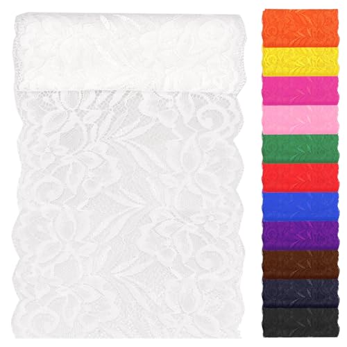 Swpeet 5 Yard by 6" Breite weiße Spitze Stoff Stretch Elastic, Trim Spitze Band, elastische Nähen Trim Band für Kleidungsstück, Stirnbänder, Hochzeit Bouquet Herstellung DIY Handwerk Swpeet 5 Yard by 6" Breite weiße Spitze Stoff Stretch Elastic, Trim Spitze Band, elastische Nähen Trim Band für Kleidungsstück, Stirnbänder, Hochzeit Bouquet Herstellung DIY Handwerk von Swpeet