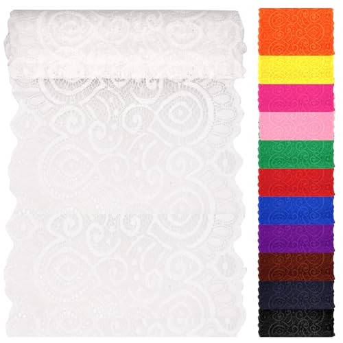 Swpeet 5 Yard by 7" Breite weiße Spitze Stoff Stretch Elastic, Trim Spitze Band, elastische Nähen Trim Band für Kleidungsstück, Stirnbänder, Hochzeit Bouquet Herstellung DIY Handwerk Swpeet 5 Yard by 7" Breite weiße Spitze Stoff Stretch Elastic, Trim Spitze Band, elastische Nähen Trim Band für Kleidungsstück, Stirnbänder, Hochzeit Bouquet Herstellung DIY Handwerk von Swpeet
