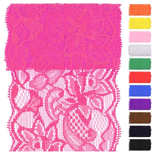 Swpeet 5 Yard von 3.15" Breite Rose Red Lace Stoff Stretch Elastic, Trim Lace Band, elastische Näh Trim Band für Kleidungsstück, Stirnbänder, Hochzeit Bouquet Herstellung DIY Handwerk Swpeet 5 Yard von 3.15" Breite Rose Red Lace Stoff Stretch Elastic, Trim Lace Band, elastische Näh Trim Band für Kleidungsstück, Stirnbänder, Hochzeit Bouquet Herstellung DIY Handwerk von Swpeet