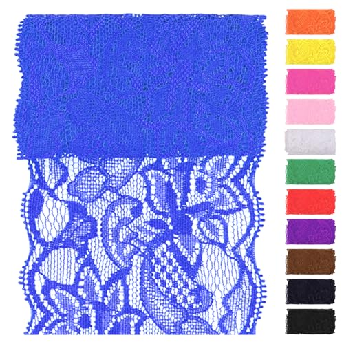 Swpeet 5 Yard von 3.15" Breite königsblaue Spitze Stoff Stretch Elastic, Trim Spitze Band, elastische Nähen Trim Band für Kleid, Stirnbänder, Hochzeit Bouquet Herstellung DIY Handwerk Swpeet 5 Yard von 3.15" Breite königsblaue Spitze Stoff Stretch Elastic, Trim Spitze Band, elastische Nähen Trim Band für Kleid, Stirnbänder, Hochzeit Bouquet Herstellung DIY Handwerk von Swpeet