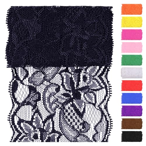 Swpeet 5 Yard von 3.15" Breite marineblaue Spitze Stoff Stretch Elastic, Trim Spitze Band, elastische Nähen Trim Band für Kleidungsstück, Stirnbänder, Hochzeit Bouquet Herstellung DIY Handwerk Swpeet 5 Yard von 3.15" Breite marineblaue Spitze Stoff Stretch Elastic, Trim Spitze Band, elastische Nähen Trim Band für Kleidungsstück, Stirnbänder, Hochzeit Bouquet Herstellung DIY Handwerk von Swpeet