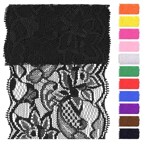 Swpeet 5 Yard von 3.15" Breite schwarze Spitze Stoff Stretch Elastic, Trim Spitze Band, elastische Nähen Trim Band für Kleidungsstück, Stirnbänder, Hochzeit Bouquet Herstellung DIY Handwerk Swpeet 5 Yard von 3.15" Breite schwarze Spitze Stoff Stretch Elastic, Trim Spitze Band, elastische Nähen Trim Band für Kleidungsstück, Stirnbänder, Hochzeit Bouquet Herstellung DIY Handwerk von Swpeet