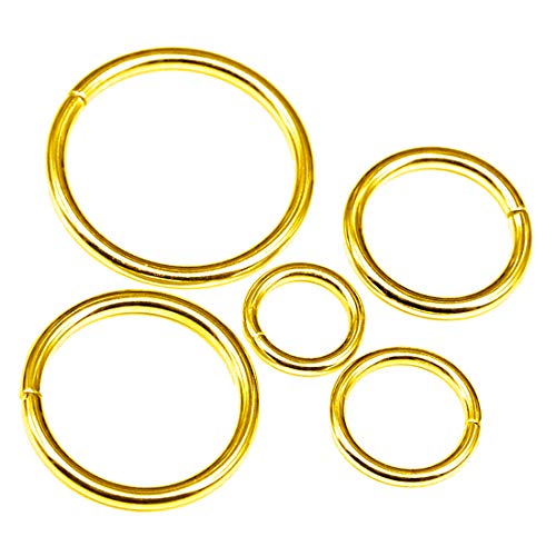 Swpeet 50 Stück Metallringe,ø 15mm,19mm,25mm,32mm,38mm, Gold Metallring zum Basteln,Makramee Ringe von Swpeet