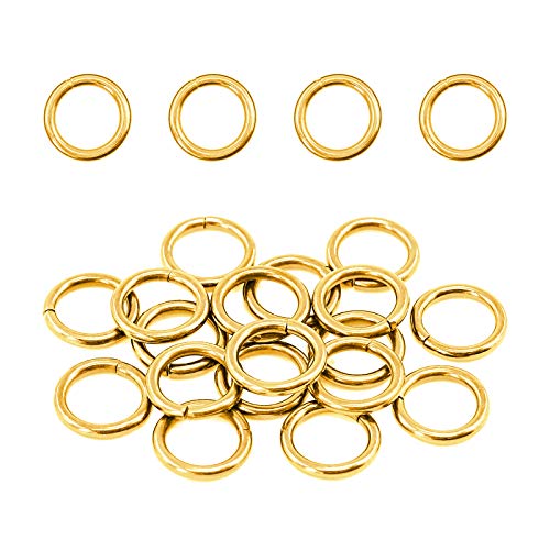 Swpeet 60 Stück robuste 1,9 cm – 16 mm Gold Mehrzweck-Metall-O-Ringe für Hardware-Taschen, Ring, DIY-Zubehör, Schlüsselanhänger, Gürtel und Hundeleine (Gold, 3/5 Zoll) von Swpeet