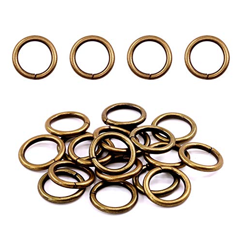 Swpeet 60 Stück robuste 1,9 cm – 16 mm bronzefarbene Mehrzweck-Metall-O-Ringe für Hardware-Taschen, Ring, DIY-Zubehör, Schlüsselanhänger, Gürtel und Hundeleine (Bronze, 3/5 Zoll) von Swpeet