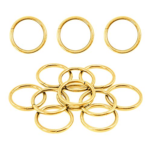 Swpeet 60 Stück robuste 5/4 Zoll – 32 mm Gold Mehrzweck-Metall-O-Ringe für Hardware-Taschen, Ring, DIY-Zubehör, Schlüsselanhänger, Gürtel und Hundeleine (Gold, 5/4 Zoll) von Swpeet