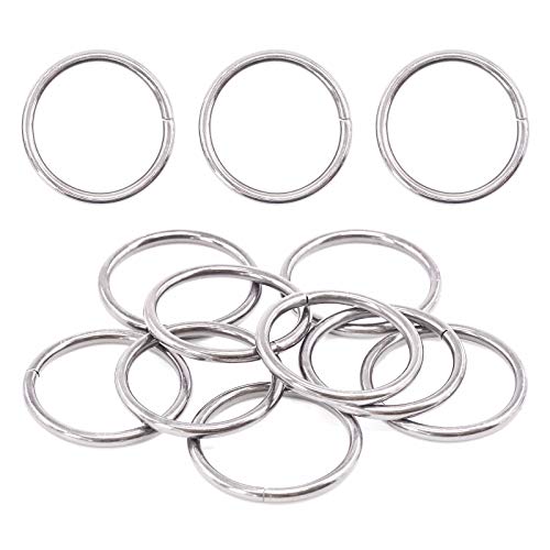 Swpeet 60 x Robuste O-Ringe Aus Metall, 38 mm, Silberfarben - Mehrzweck-Metall-O-Ringe für Hardware, Taschen, Handarbeit, Zubehör, Schlüsselanhänger, Gürtel und Hundeleine (3/2 Zoll) von Swpeet