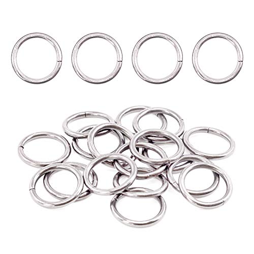 Swpeet 60 x robuste O-Ringe aus Metall, 1.9 cm – 20 mm, silberfarben, Mehrzweck-Metall-O-Ringe für Hardware-Taschen, Ring, Handarbeit, Zubehör, Gürtel und Hundeleine (silberfarben, 1.9 cm) von Swpeet