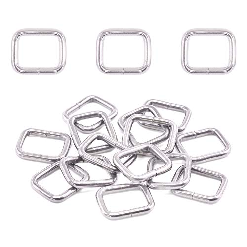 Swpeet 60Pcs 3/4 Zoll.20mm Sliver Metall Rechteck Ring, Gurtband Gürtel Schnalle Metallringe für Gürteltaschen DIY Zubehör Schlüsselanhänger Gürtel und Hundeleine Swpeet 60Pcs 3/4 Zoll.20mm Sliver Metall Rechteck Ring, Gurtband Gürtel Schnalle Metallringe für Gürteltaschen DIY Zubehör Schlüsselanhänger Gürtel und Hundeleine von Swpeet