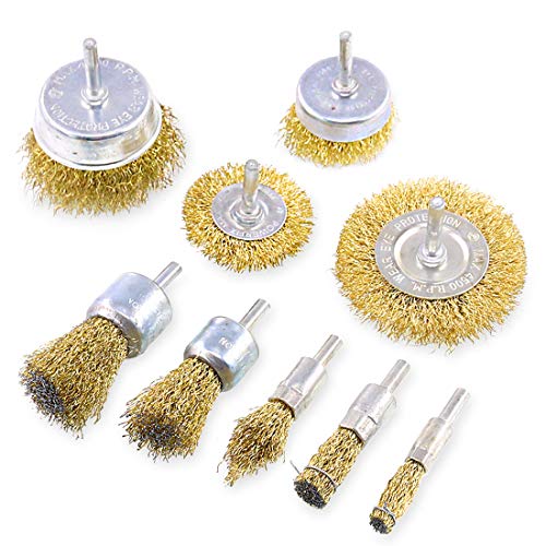 Swpeet 9-teiliges Messing-Bürsten-Set mit Bürstenrad und Topfbürste, mit 1/4 Zoll Schaft, 9 Größen beschichteter Drahtbohrerbürsten-Set, Farbe, reduzierter Drahtbruch und längere Lebensdauer. Swpeet 9-teiliges Messing-Bürsten-Set mit Bürstenrad und Topfbürste, mit 1/4 Zoll Schaft, 9 Größen beschichteter Drahtbohrerbürsten-Set, Farbe, reduzierter Drahtbruch und längere Lebensdauer. von Swpeet
