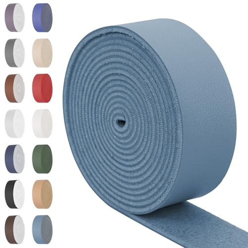Swpeet Blue Cedar 1 Zoll Breite 80 Zoll Lederband, einseitige Vollkornlederstreifen Schnur-String, Lange Flache Ledergürtelstreifen Ideal für DIY-Handwerksprojekte, Kleidung, Schmuck, Verpackung von Swpeet