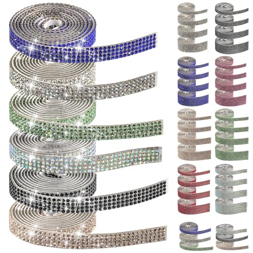 Swpeet Crystal Rhinestone Ribbon，Crystal Self Adhesive Rhinestone ，Decorative Banding Belt Sticker for Art Craft DIY Car Decoration (Mixe) von Swpeet