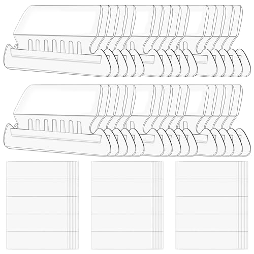 Swpeet Labels 100Pcs hängende Datei-Ordner-Etiketten-Tabs mit Einsätzen, Datei-Ordner-Tabs Klare Kunststoff hängende Datei-Tabs für die schnelle Identifizierung von hängenden Dateien, einfach zu lesen von Swpeet