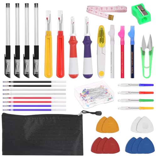 Swpeet Seam 138Pcs Nähwerkzeug Kit, Naht Ripper Kit mit Schere, Nähstifte, Stift Nachfüllungen, Stifthalter, farbige Kreiden, Schneiderwerkzeuge Kreide, Lineal und Bleistiftschärfer für Handwerk Swpeet Seam 138Pcs Nähwerkzeug Kit, Naht Ripper Kit mit Schere, Nähstifte, Stift Nachfüllungen, Stifthalter, farbige Kreiden, Schneiderwerkzeuge Kreide, Lineal und Bleistiftschärfer für Handwerk von Swpeet