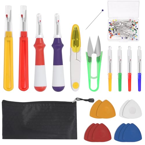 Swpeet Seam Ripper Set 121Pcs Nähwerkzeug Kit, 8Pcs Naht Ripper und 10Pcs Professionelle Stoff Marker Kreiden mit 100Pcs Nähstiften und 2Pcs U Form Faden Snips Schere für Handwerk und Nähen Machen Swpeet Seam Ripper Set 121Pcs Nähwerkzeug Kit, 8Pcs Naht Ripper und 10Pcs Professionelle Stoff Marker Kreiden mit 100Pcs Nähstiften und 2Pcs U Form Faden Snips Schere für Handwerk und Nähen Machen von Swpeet
