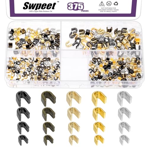 Swpeet U Form Top Stoppers 375pcs 4 Größen #3#5#8#10 Mehrfarbige Reißverschluss Schiebehalter Sortiment Kit, U-Form Top Stopper Top Stop U-Clip Ersatz Reißverschluss Schiebehalter Zubehör Swpeet U Form Top Stoppers 375pcs 4 Größen #3#5#8#10 Mehrfarbige Reißverschluss Schiebehalter Sortiment Kit, U-Form Top Stopper Top Stop U-Clip Ersatz Reißverschluss Schiebehalter Zubehör von Swpeet