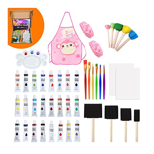 45-teiliges Malwerkzeug-Set für Kinder, Malwerkzeuge, 24 Farben, Acrylfarben-Tuben für Kinder, Studenten, Acrylmalerei, Graffiti 45-teiliges Malwerkzeug-Set für Kinder, Malwerkzeuge, 24 Farben, Acrylfarben-Tuben für Kinder, Studenten, Acrylmalerei, Graffiti von Sxett