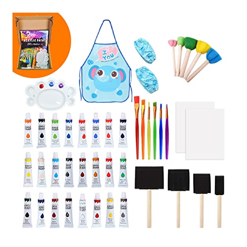 45-teiliges Malwerkzeug-Set für Kinder, Malwerkzeuge, 24 Farben, Acrylfarben-Tuben für Kinder, Studenten, Acrylmalerei, Graffiti 45-teiliges Malwerkzeug-Set für Kinder, Malwerkzeuge, 24 Farben, Acrylfarben-Tuben für Kinder, Studenten, Acrylmalerei, Graffiti von Sxett