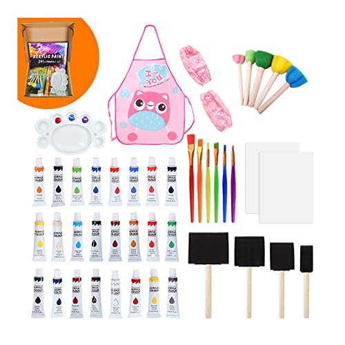 45-teiliges Malwerkzeug-Set für Kinder, Malwerkzeuge, 24 Farben, Acrylfarben-Tuben für Kinder, Studenten, Acrylmalerei, Graffiti 45-teiliges Malwerkzeug-Set für Kinder, Malwerkzeuge, 24 Farben, Acrylfarben-Tuben für Kinder, Studenten, Acrylmalerei, Graffiti von Sxett