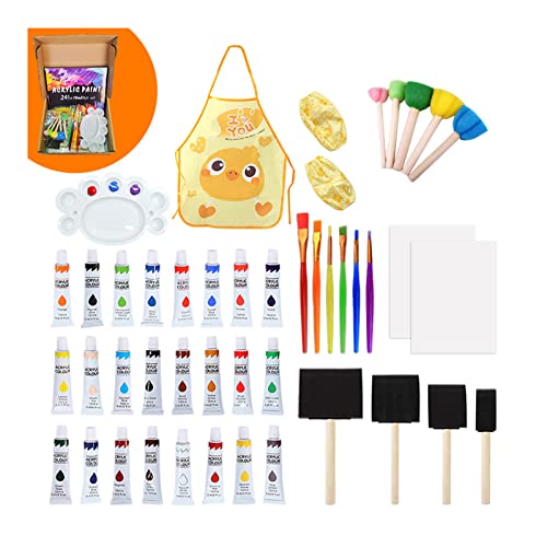 45-teiliges Malwerkzeug-Set für Kinder, Malwerkzeuge, 24 Farben, Acrylfarben-Tuben für Kinder, Studenten, Acrylmalerei, Graffiti 45-teiliges Malwerkzeug-Set für Kinder, Malwerkzeuge, 24 Farben, Acrylfarben-Tuben für Kinder, Studenten, Acrylmalerei, Graffiti von Sxett
