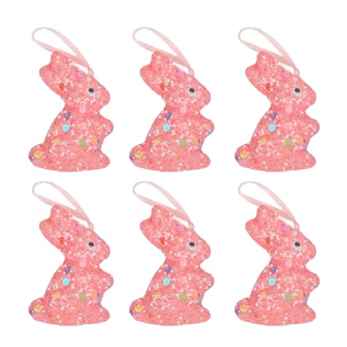 6 Stück bunte Pailletten-Hasen-Anhänger aus Schaumstoff für Ostern, Party-Dekoration, Innen- und Außenbereich, Osterdekoration 6 Stück bunte Pailletten-Hasen-Anhänger aus Schaumstoff für Ostern, Party-Dekoration, Innen- und Außenbereich, Osterdekoration von Sxett