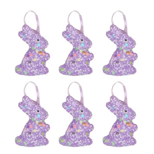 6 Stück bunte Pailletten-Hasen-Anhänger aus Schaumstoff für Ostern, Party-Dekoration, Innen- und Außenbereich, Osterdekoration 6 Stück bunte Pailletten-Hasen-Anhänger aus Schaumstoff für Ostern, Party-Dekoration, Innen- und Außenbereich, Osterdekoration von Sxett
