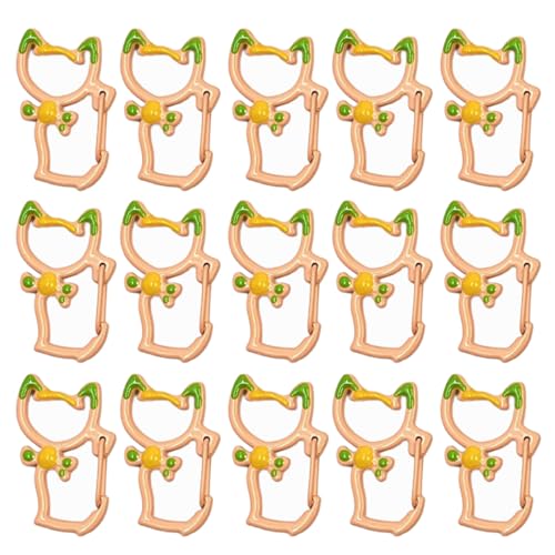 Karabinerhaken in Katzenform, Schlüsselband, Federclip für Schlüsselanhänger, handgefertigt, Spielzeug, Zubehör, Taschenhaken, 15 Stück von Sxett