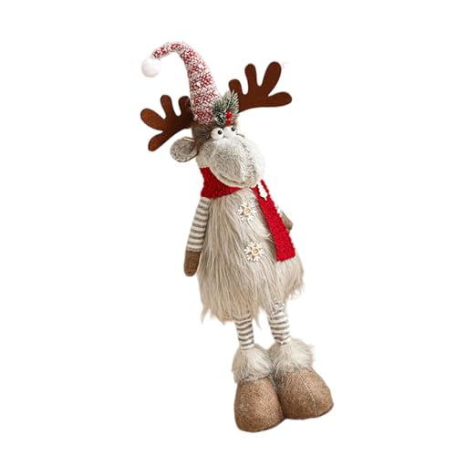 Robuste Rentierfigur aus Stoff, elegante Rentierfigur, Ornament für saisonale Fenster- und Tischdekoration, Weihnachtsstimmungsverstärker von Sxett