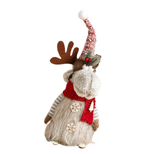 Robuste Rentierfigur aus Stoff, elegante Rentierfigur, Ornament für saisonale Fenster- und Tischdekoration, Weihnachtsstimmungsverstärker von Sxett