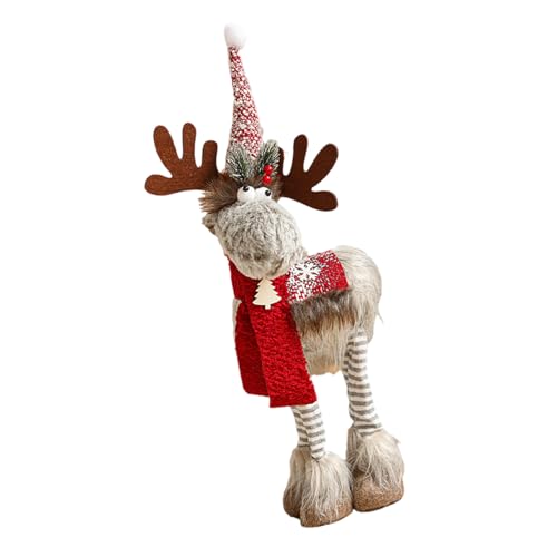 Stabile Rentierfigur aus Stoff, elegante Rentierfigur, Ornament für saisonale Fenster- und Tischdekoration, Weihnachtsstimmungsverstärker von Sxett
