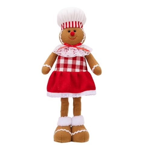 Sxett Erweiterbare Lebkuchen mit Kochhut für Weihnachten, handgefertigt, Keksmann, stehende Dekoration, Festival, Wohnaccessoire von Sxett