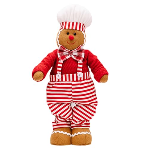 Sxett Erweiterbare Lebkuchen mit Kochhut für Weihnachten, handgefertigt, Keksmann, stehende Dekoration, Festival, Wohnaccessoire von Sxett