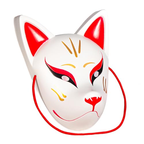 Sxett Japanische Kabukis-Katzen, Vollgesichts-Kitsune, Füchse, Tier-Cosplay-Kostüm für Halloween, Maskerade, Party, Halloween, Tier-Cosplay-Kostüm Sxett Japanische Kabukis-Katzen, Vollgesichts-Kitsune, Füchse, Tier-Cosplay-Kostüm für Halloween, Maskerade, Party, Halloween, Tier-Cosplay-Kostüm von Sxett