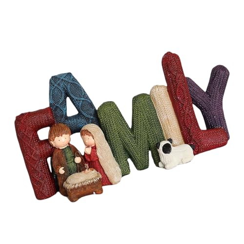Sxett Weihnachtskrippen-Set aus Kunstharz, mit Heiliger Familie, für elegante Heimdekoration, religiöse Geschenkdekoration von Sxett