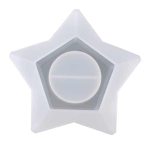 Teelichthalter, Silikonform, 3D-Rauten-Sternform, Kerzenständer, Epoxidharz, Guss für Dekoration von Sxett