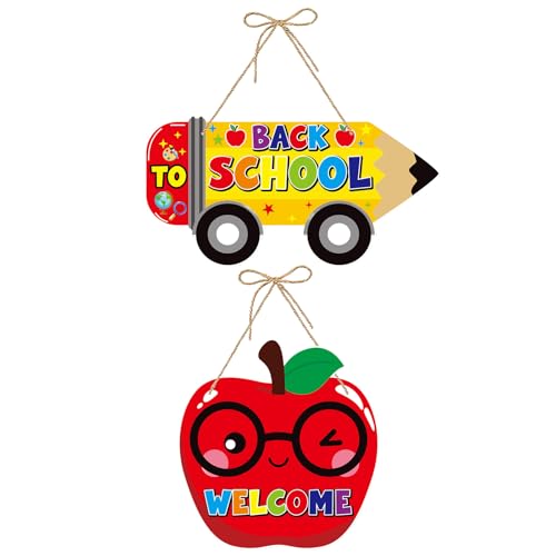 Wandschilder mit Aufschrift "Welcome Back To School", einfach aufzuhängen, Klassenzimmer, Türhänger, Dekoration, stilvolle Papierbeschilderung, 1 Stück / 2 Stück Wandschilder mit Aufschrift "Welcome Back To School", einfach aufzuhängen, Klassenzimmer, Türhänger, Dekoration, stilvolle Papierbeschilderung, 1 Stück / 2 Stück von Sxett