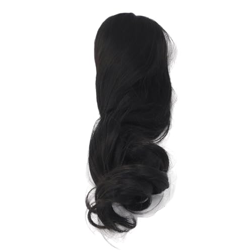 Sxhlseller Puppenperücke, Puppenhaar Komfortable Berührung Langer Lockiger Weicher Seide für 22-23 cm Kopfumfang (Black) von Sxhlseller