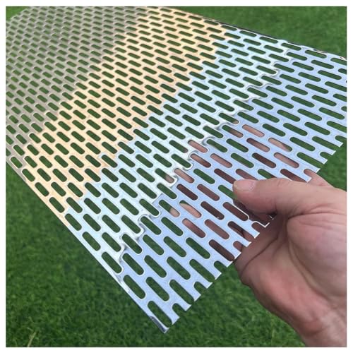 Sxlawesom Lochblech aus Edelstahl (SUS304), rechteckige Löcher 5x25mm(Silver 0.85mm,50 * 100cm) von Sxlawesom