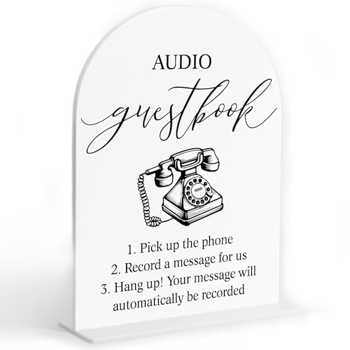 Audio-Gästebuch-Schild, weißer Bogen, Acryl-Hochzeitsschild, Audio-Gästebuch, Hochzeitstelefon, Brautparty-Dekoration, Verlobungs-Party-Dekoration, Tafelaufsatz, Tischdekoration, Party für Braut und Audio-Gästebuch-Schild, weißer Bogen, Acryl-Hochzeitsschild, Audio-Gästebuch, Hochzeitstelefon, Brautparty-Dekoration, Verlobungs-Party-Dekoration, Tafelaufsatz, Tischdekoration, Party für Braut und von Sxurt