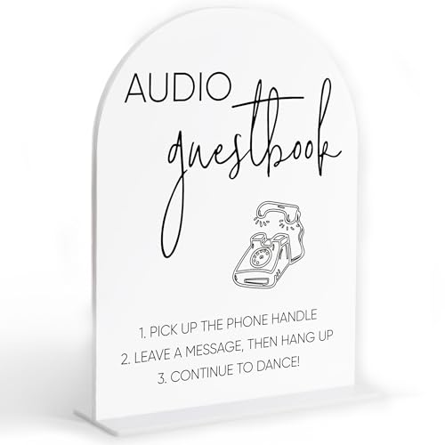 Audio-Gästebuch-Schild, weißer Bogen, Acryl-Hochzeitsschild, Audio-Gästebuch, Hochzeitstelefon, Brautparty-Dekoration, Verlobungs-Party-Dekoration, Tafelaufsatz, Tischdekoration, Party für Braut und Audio-Gästebuch-Schild, weißer Bogen, Acryl-Hochzeitsschild, Audio-Gästebuch, Hochzeitstelefon, Brautparty-Dekoration, Verlobungs-Party-Dekoration, Tafelaufsatz, Tischdekoration, Party für Braut und von Sxurt