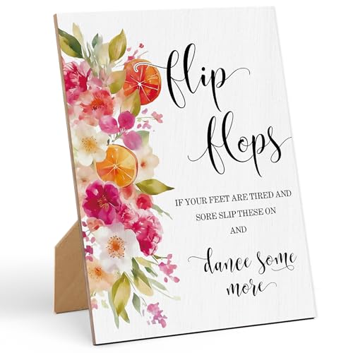 Hochzeits-Flip-Flop-Schild, Tischdekorationen für Hochzeitsempfang, Tischschilder mit Blumenmotiv für Brautpartys, Verlobungsnacht-Accessoires, Jubiläumsfeier und Veranstaltungsbedarf, 31 von Sxurt
